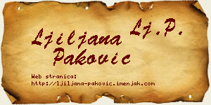 Ljiljana Paković vizit kartica